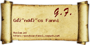 Göndöcs Fanni névjegykártya