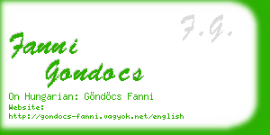 fanni gondocs business card