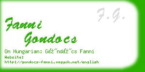 fanni gondocs business card